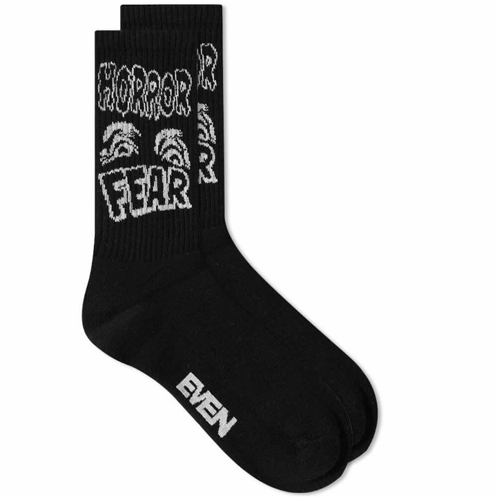 Photo: Even Worldwide Men's Horror Fear Tube Sock in Black/White