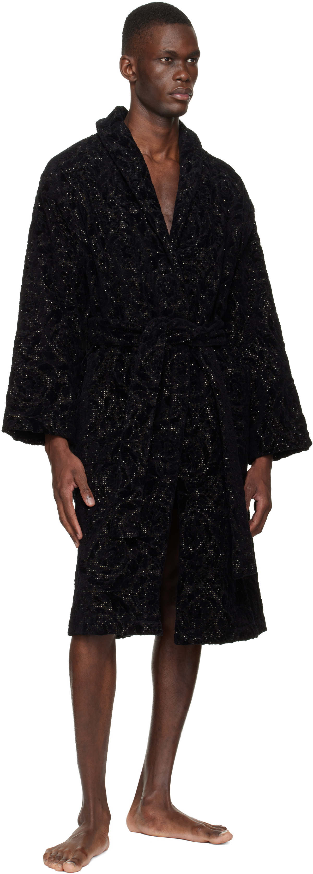 Versace Gray Barocco Bathrobe