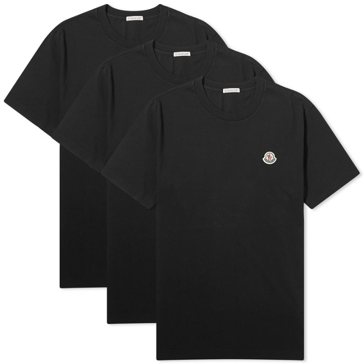 Photo: Moncler Men's Logo Badge T-Shirt in Black