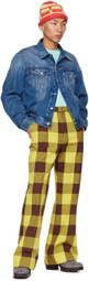 Acne Studios Yellow & Brown Check Trousers