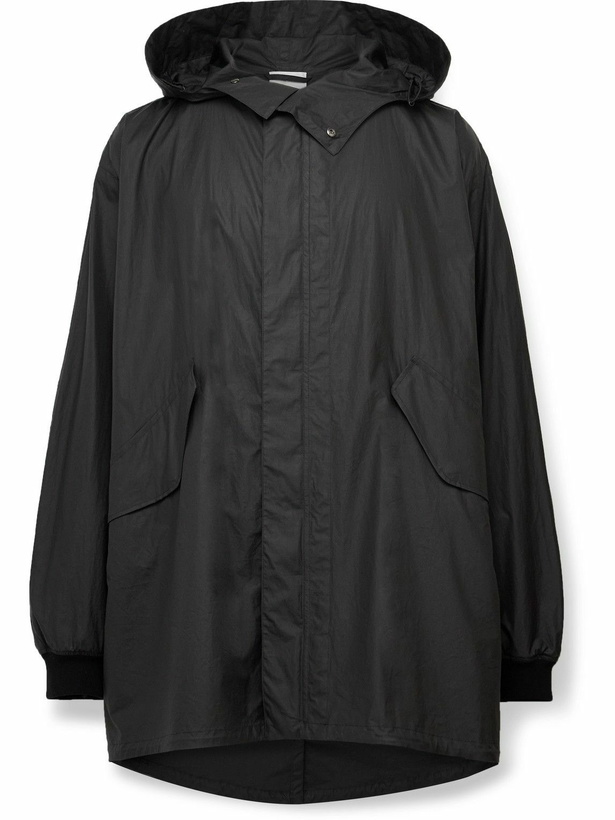 Photo: The Row - Kemet Oversized Coated-Cotton Hooded Jacket - Black
