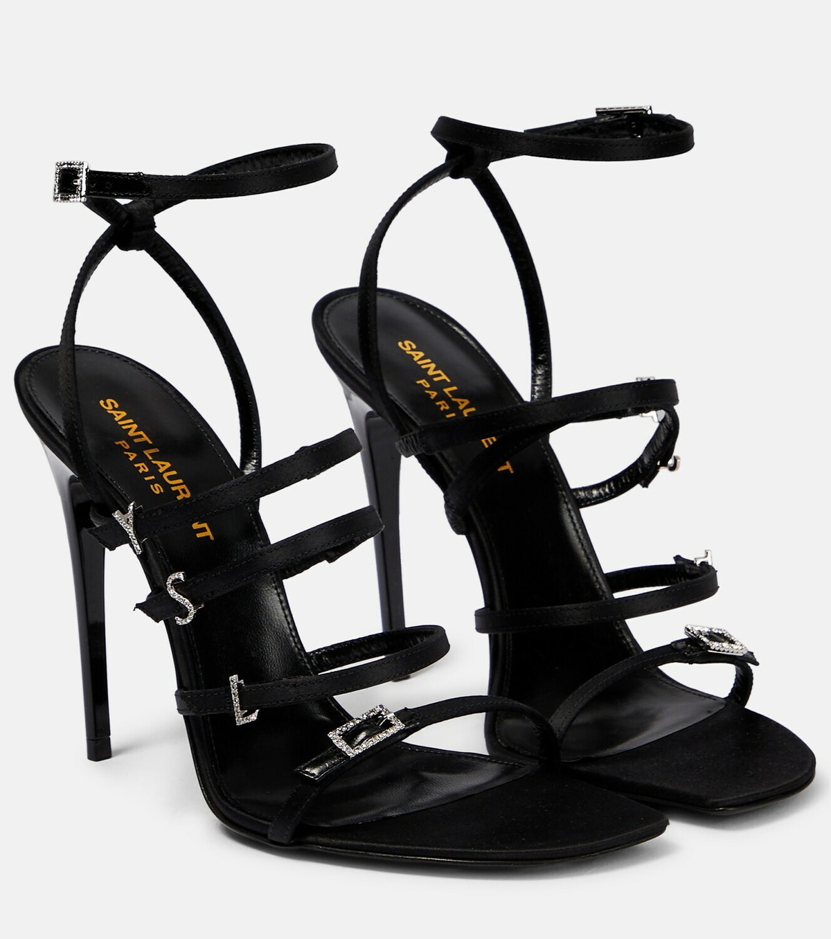 Saint Laurent - Jerry embellished satin sandals Saint Laurent