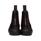Alexander McQueen Black and Red Hybrid Chelsea Boots