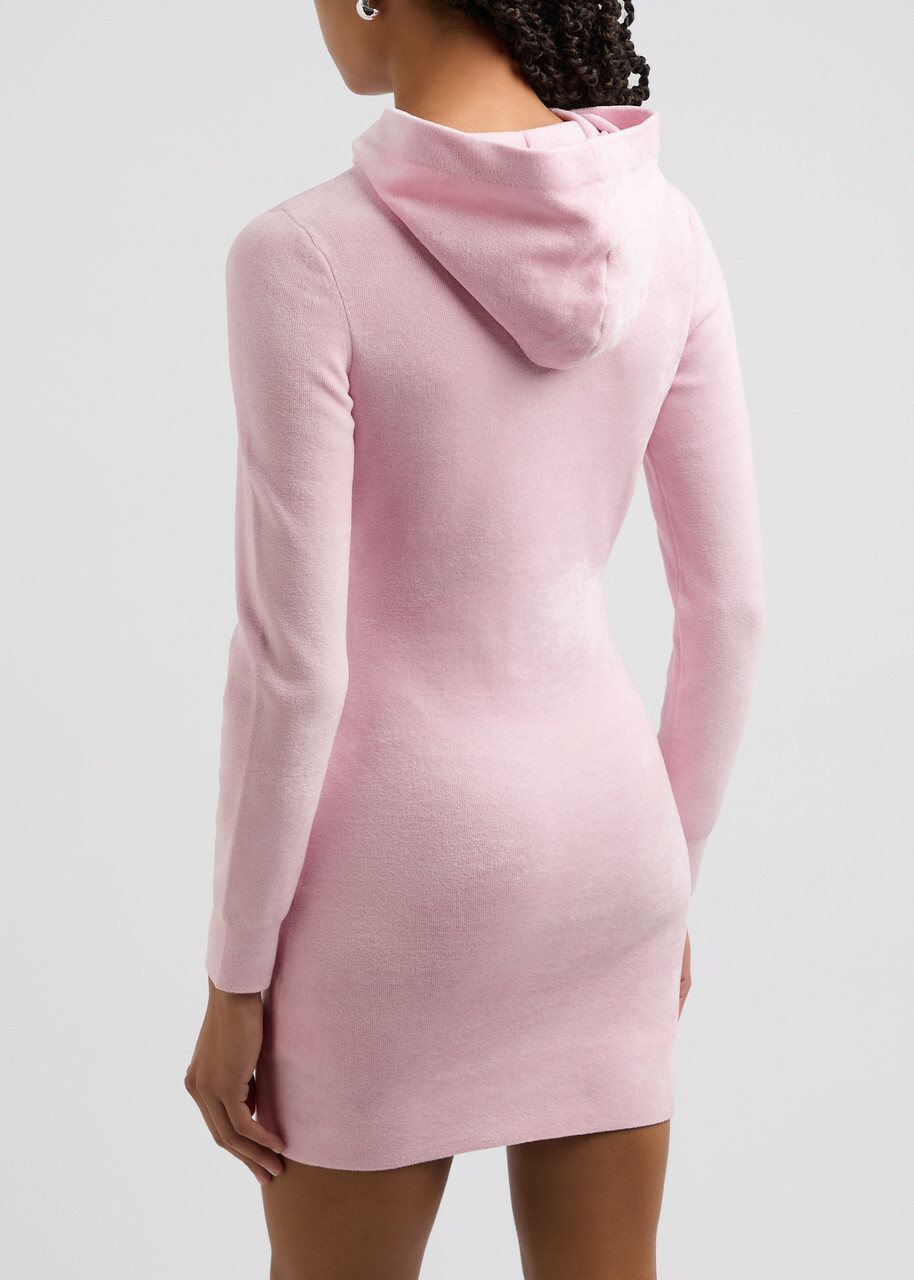 Alexanderwang.t Hooded Chenille Mini Dress Light Pink