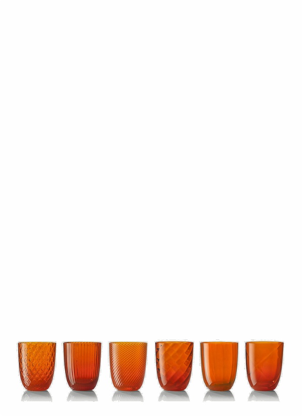 Photo: Set of Six Idra Water Glass Orange