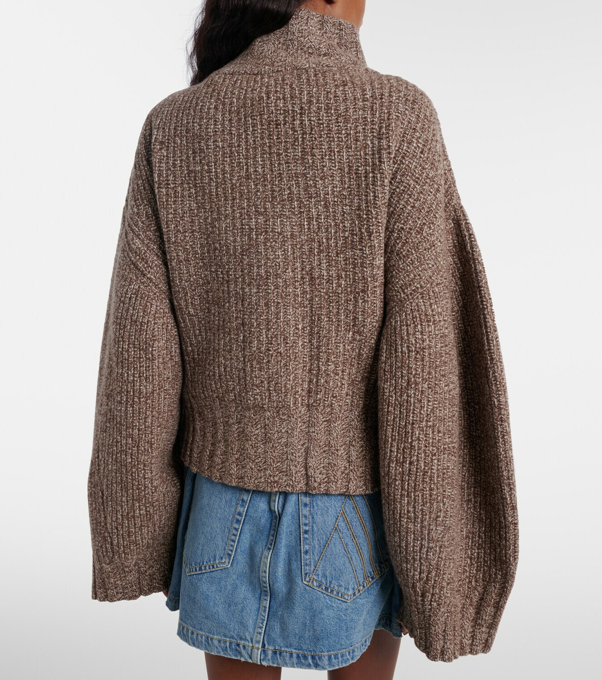 The Attico Embroidered wool and cashmere cardigan