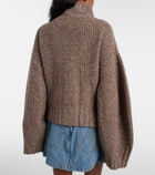 The Attico Embroidered wool and cashmere cardigan