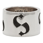 Stolen Girlfriends Club Silver Wide S-Logo Imprint Ring