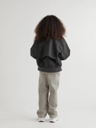 Fear of God Essentials Kids - Logo-Flocked Nylon Bomber Jacket - Gray