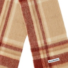 Acne Studios Men's Vana Mohair Check Scarf in Beige/Rust Red