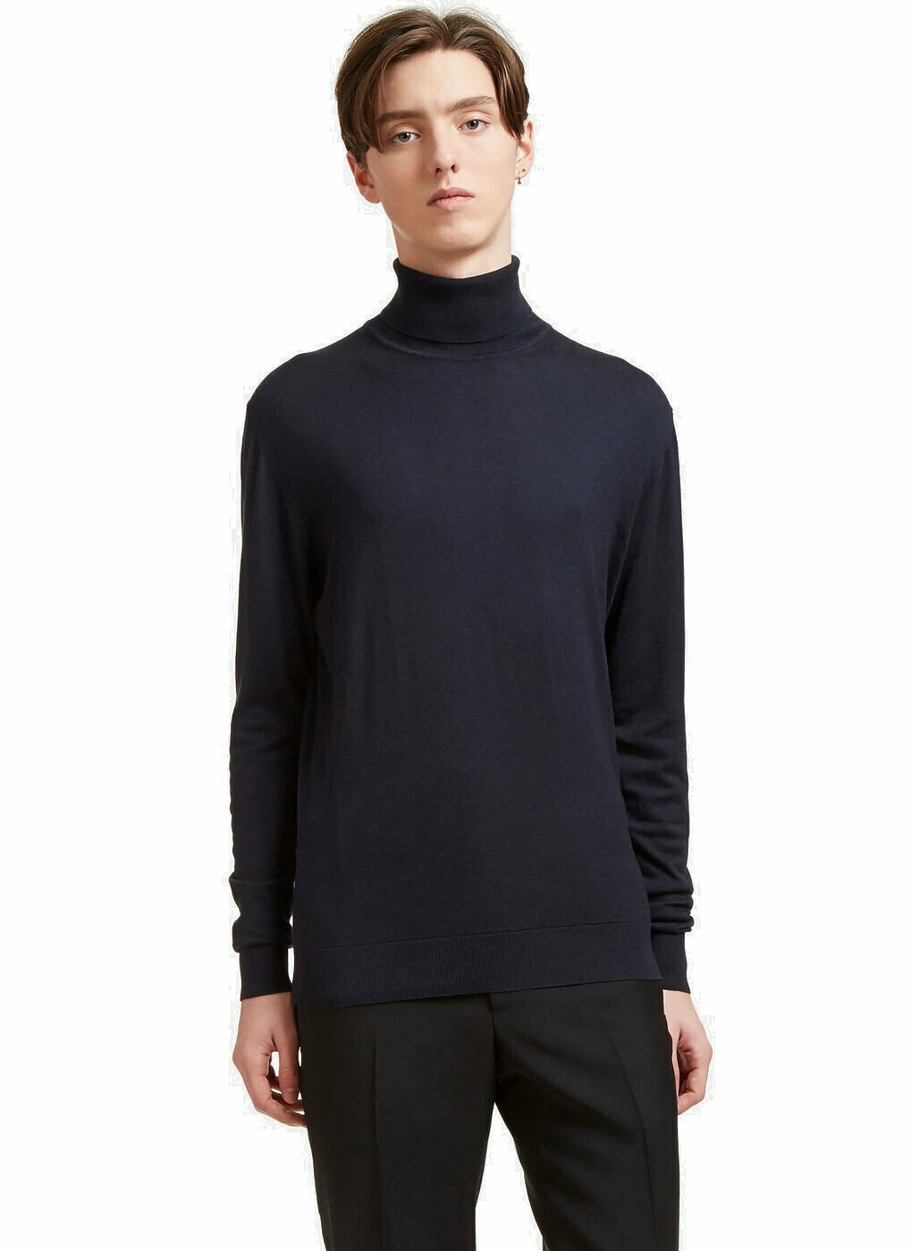 Photo: Aiezen Ribbed Roll Neck Sweater male Navy