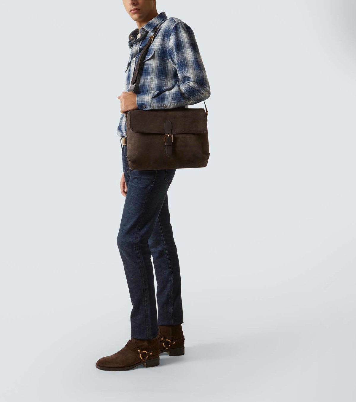 Tom Ford Medium suede messenger bag TOM FORD
