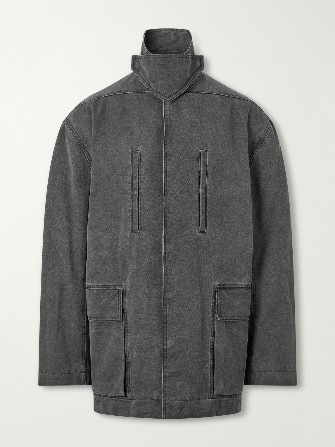 Rick Owens - Padded Washed Cotton-Canvas Coat - Gray
