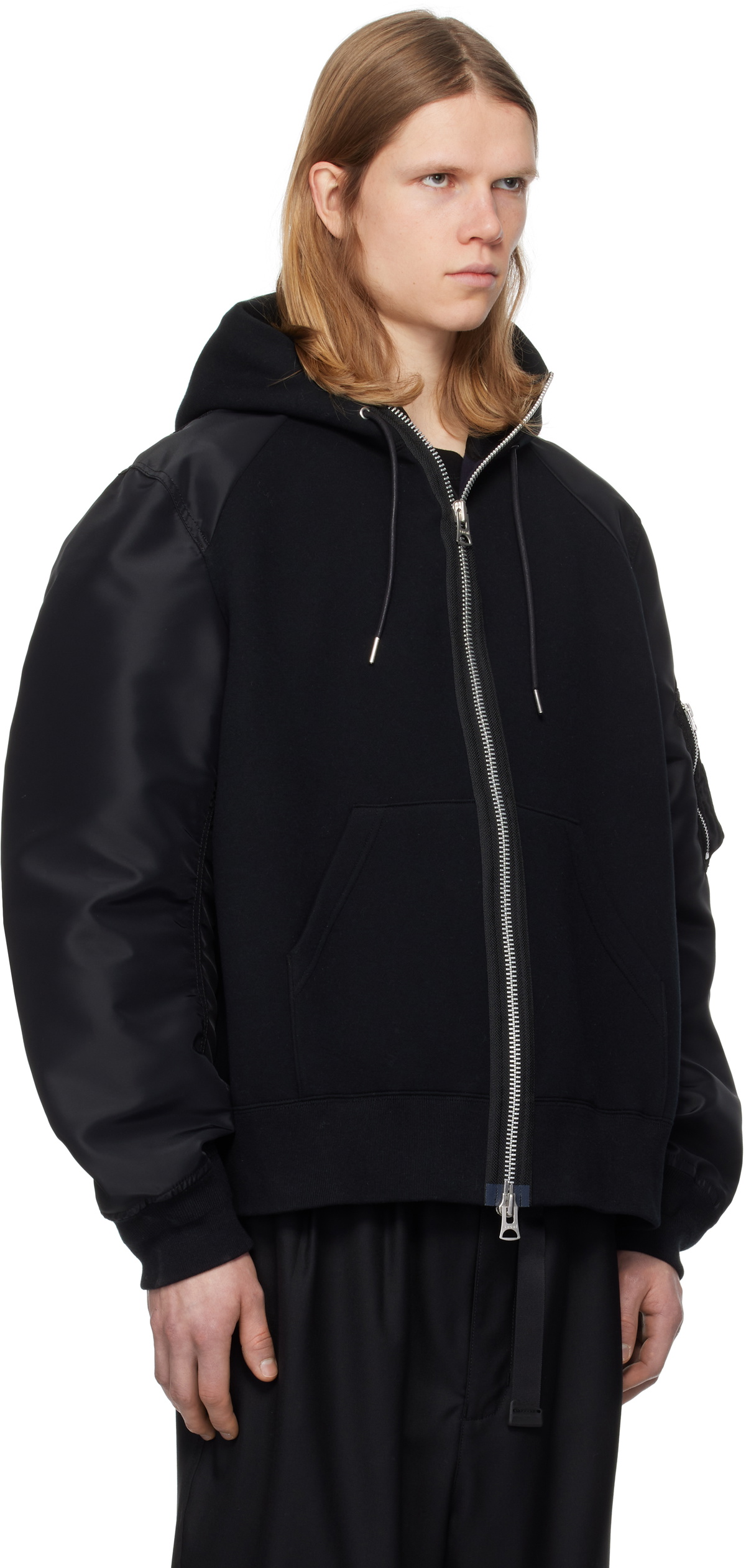 sacai Black Sponge Sweat Hoodie Sacai