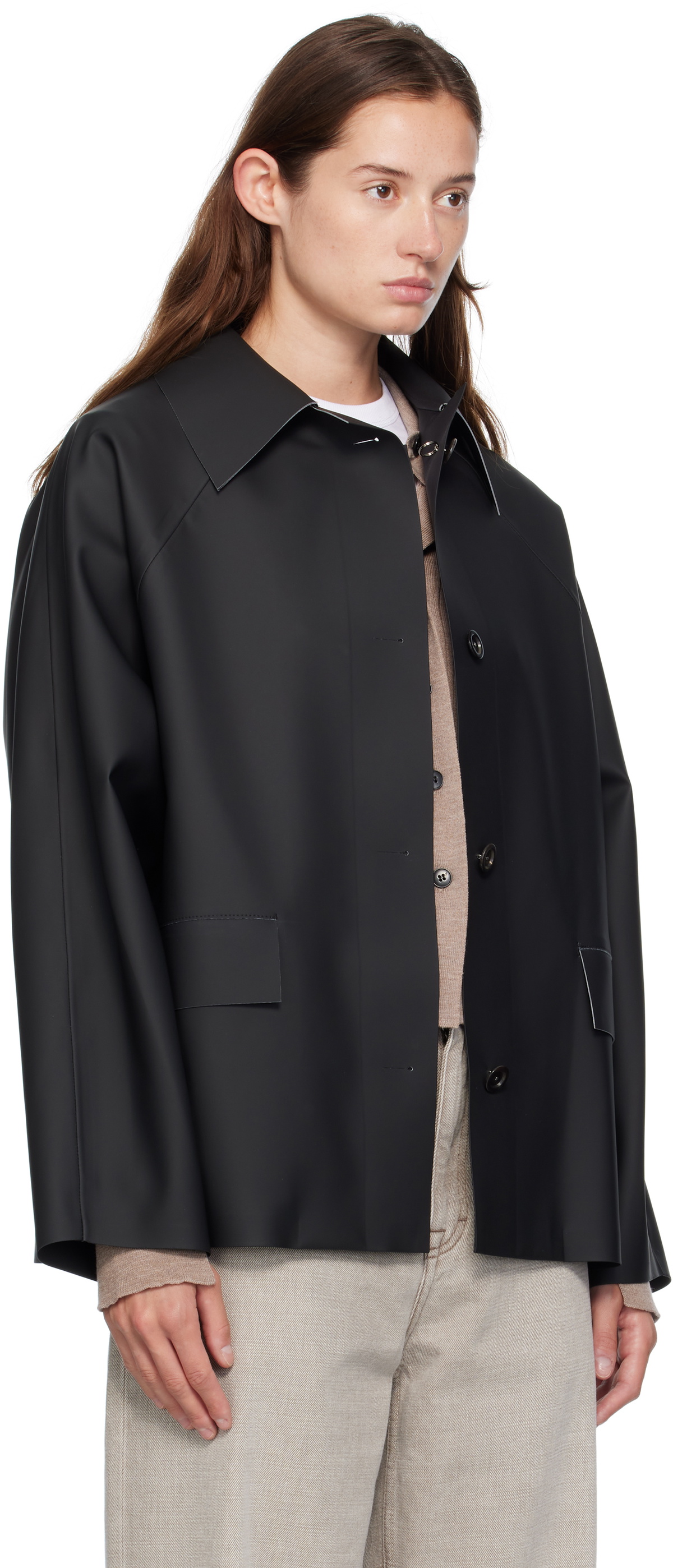 KASSL Editions Black Original Inside Out Hip Rubber Jacket