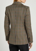 Veronica Beard Claude Dicky Plaid Stretch-wool Blazer Brown