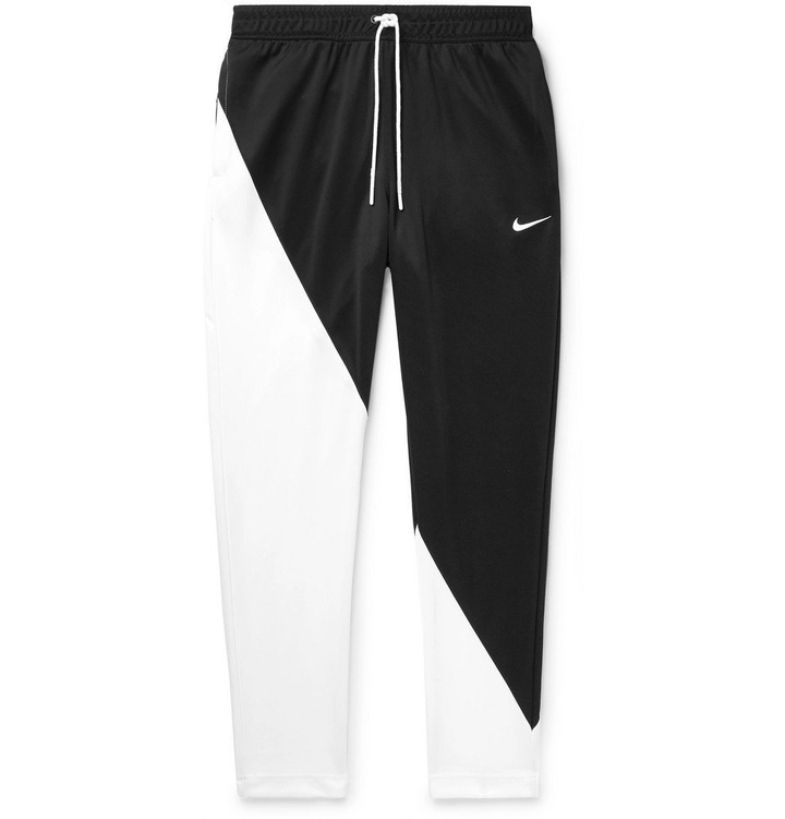 Photo: Nike - Slim-Fit Tapered Colour-Block Tech-Jersey Track Pants - Black