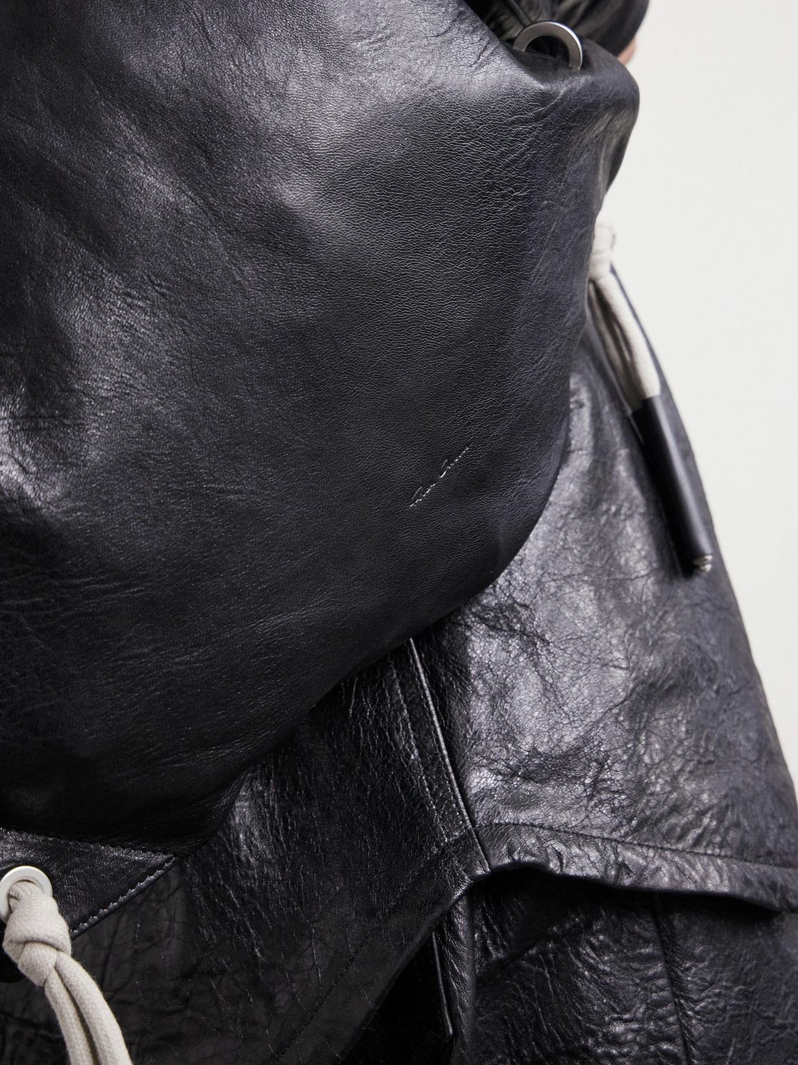 Rick Owens - Embellished Leather Drawstring Backpack