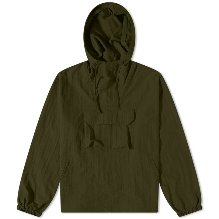 Photo: Uniform Bridge Men's Popover Smock Jacket in Olive Green