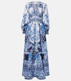 Camilla Printed linen and silk maxi dress