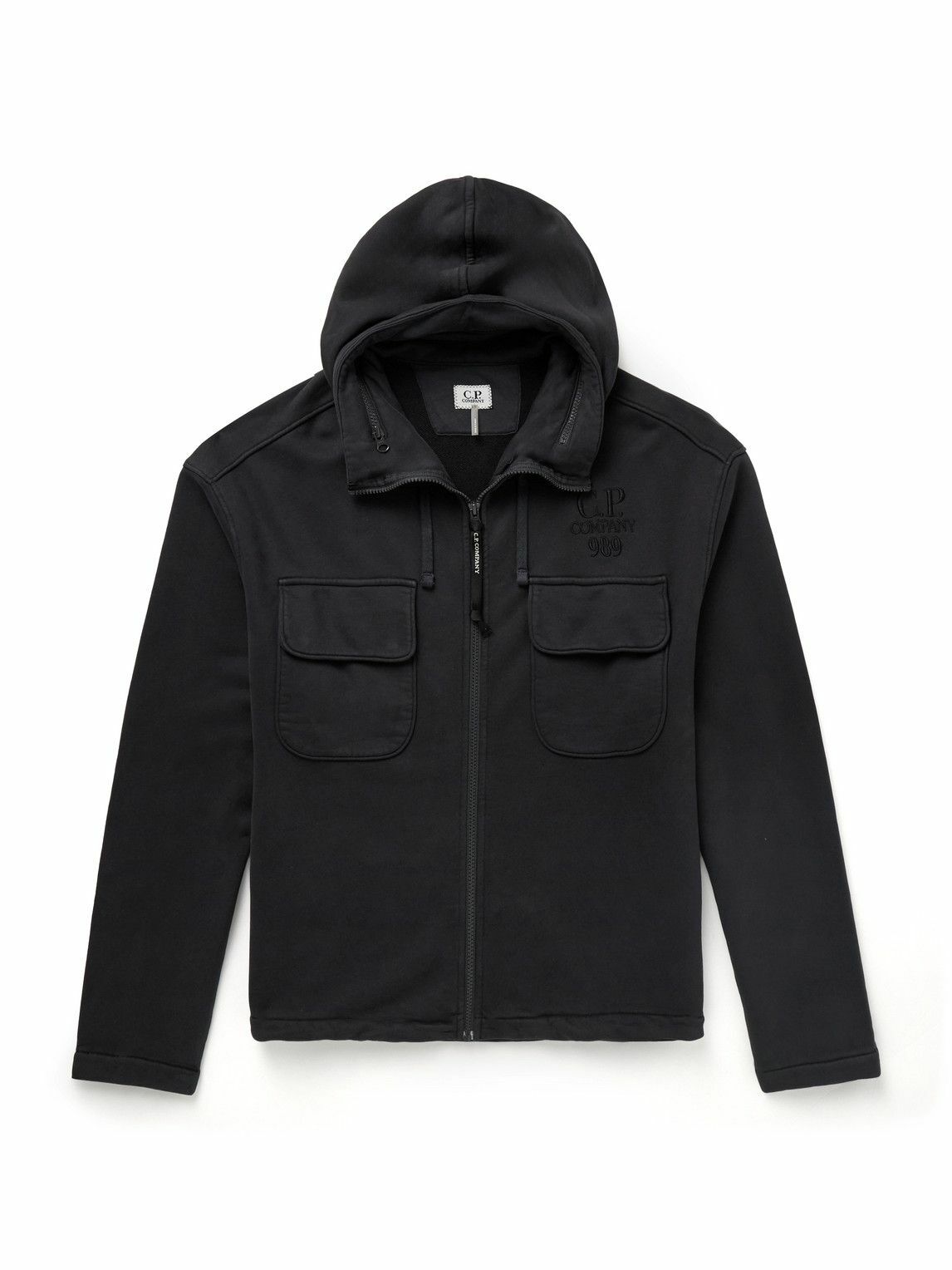 C.P. Company - Logo-Embroidered Cotton-Jersey Zip-Up Hoodie