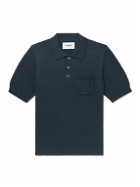 Corridor - Cotton and Linen-Blend Polo Shirt - Blue