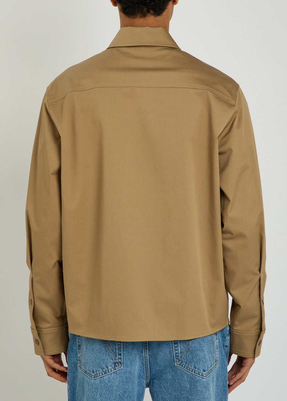 Moncler Logo Stretch-cotton Overshirt Sand