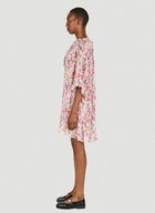 Plisse Floral Dress in Pink