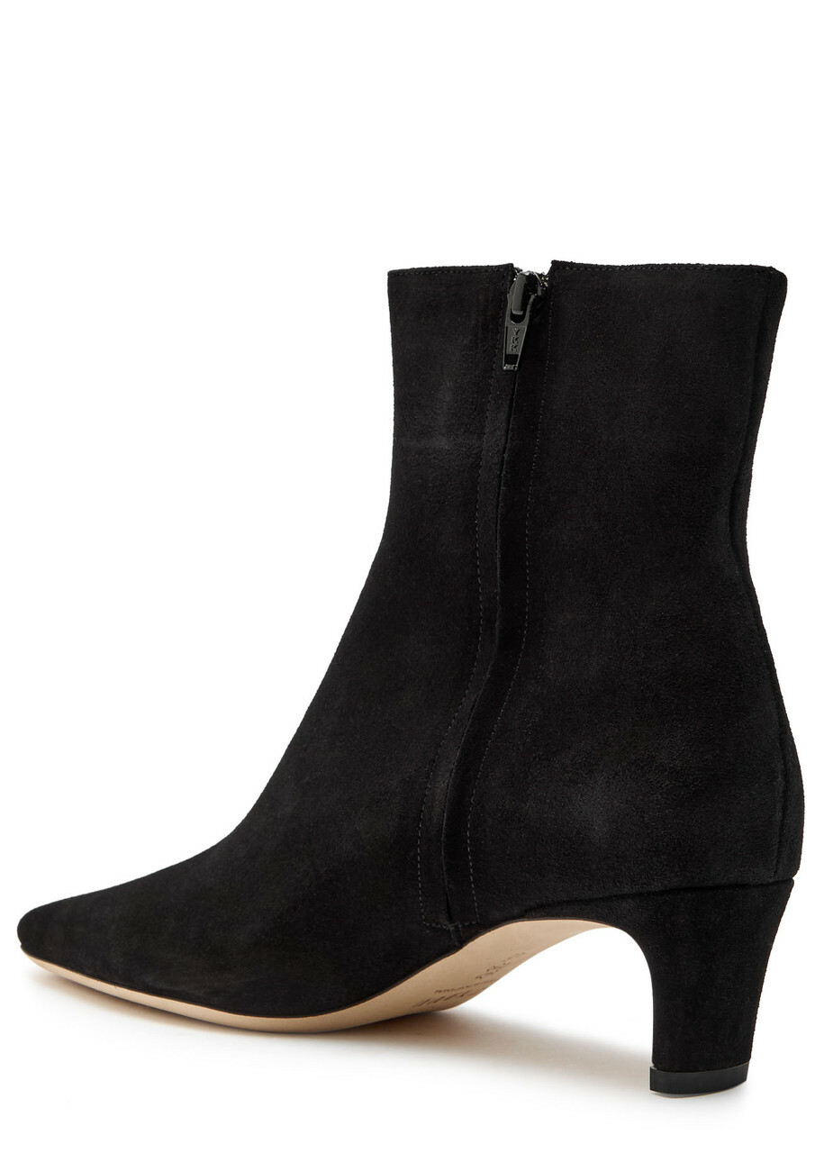 Staud Wally Suede Ankle Boots Black