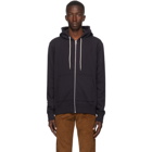 Naked and Famous Denim Navy Heavyweight Terry Zip Hoodie