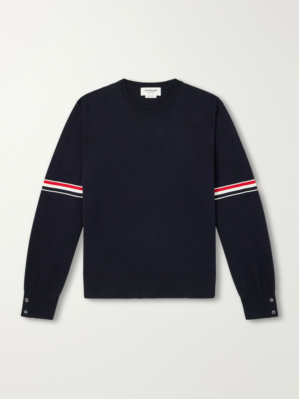 Thom Browne - Striped Cotton Sweater - Blue
