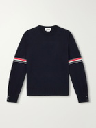 Thom Browne - Striped Cotton Sweater - Blue