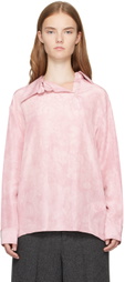 UMBER POSTPAST Pink Natural Coccus Dyed Silk Detachable Collar Shirt