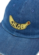 Chloe Logo Banana-appliquéd Denim cap