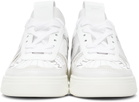 Valentino Garavani White & Silver 'VL7N' Low-Top Sneakers
