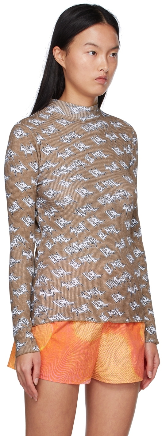 ERL graphic-print cotton shirt - Brown