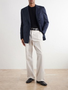 Kiton - Double-Breasted Cotton-Twill Blazer - Blue