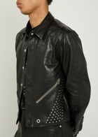 Rick Owens Alice Studded Grained Leather Jacket Black