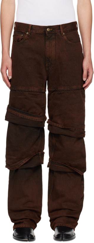 Photo: Y/Project Brown Multi Cuff Jeans