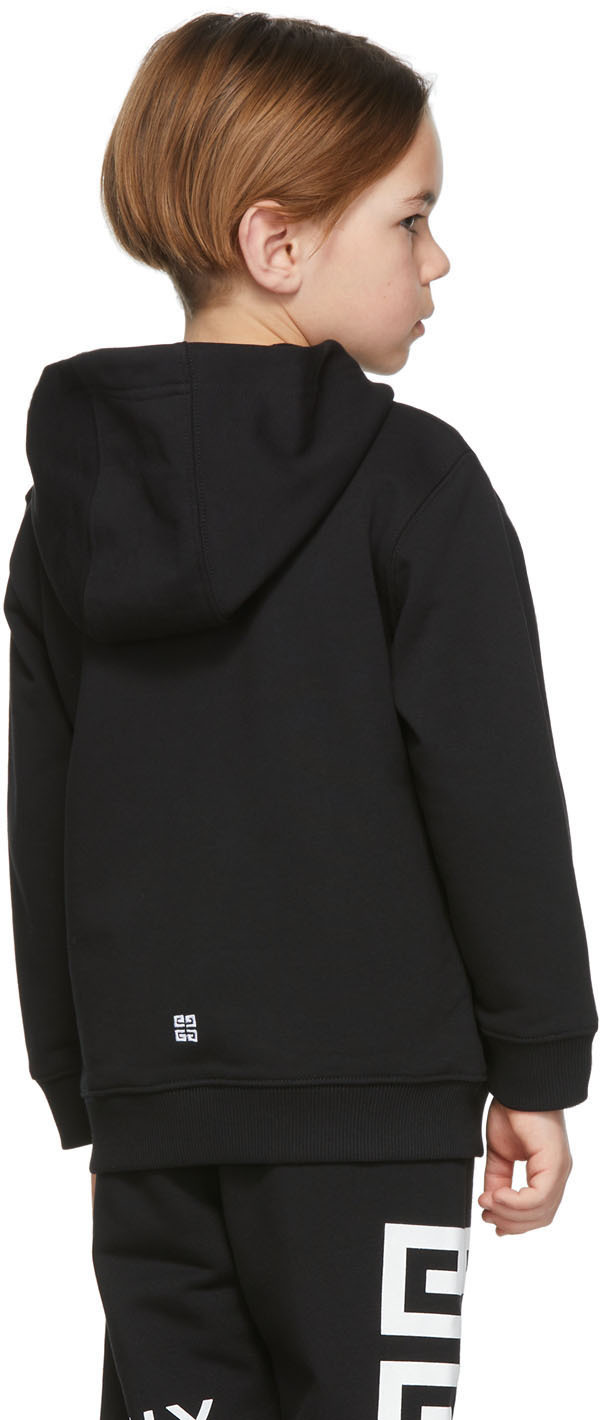 Givenchy Kids Black Zip Detail Hoodie Givenchy