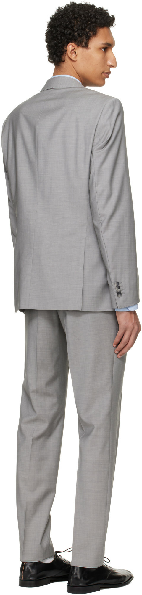 BOSS Gray Slim-Fit Virgin Wool Suit