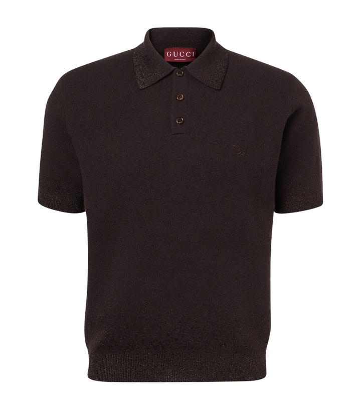 Photo: Gucci Interlocking G wool-blend polo shirt