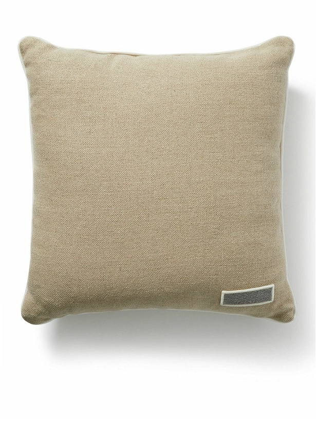 Photo: Brunello Cucinelli - Bead-Embellished Linen Cushion