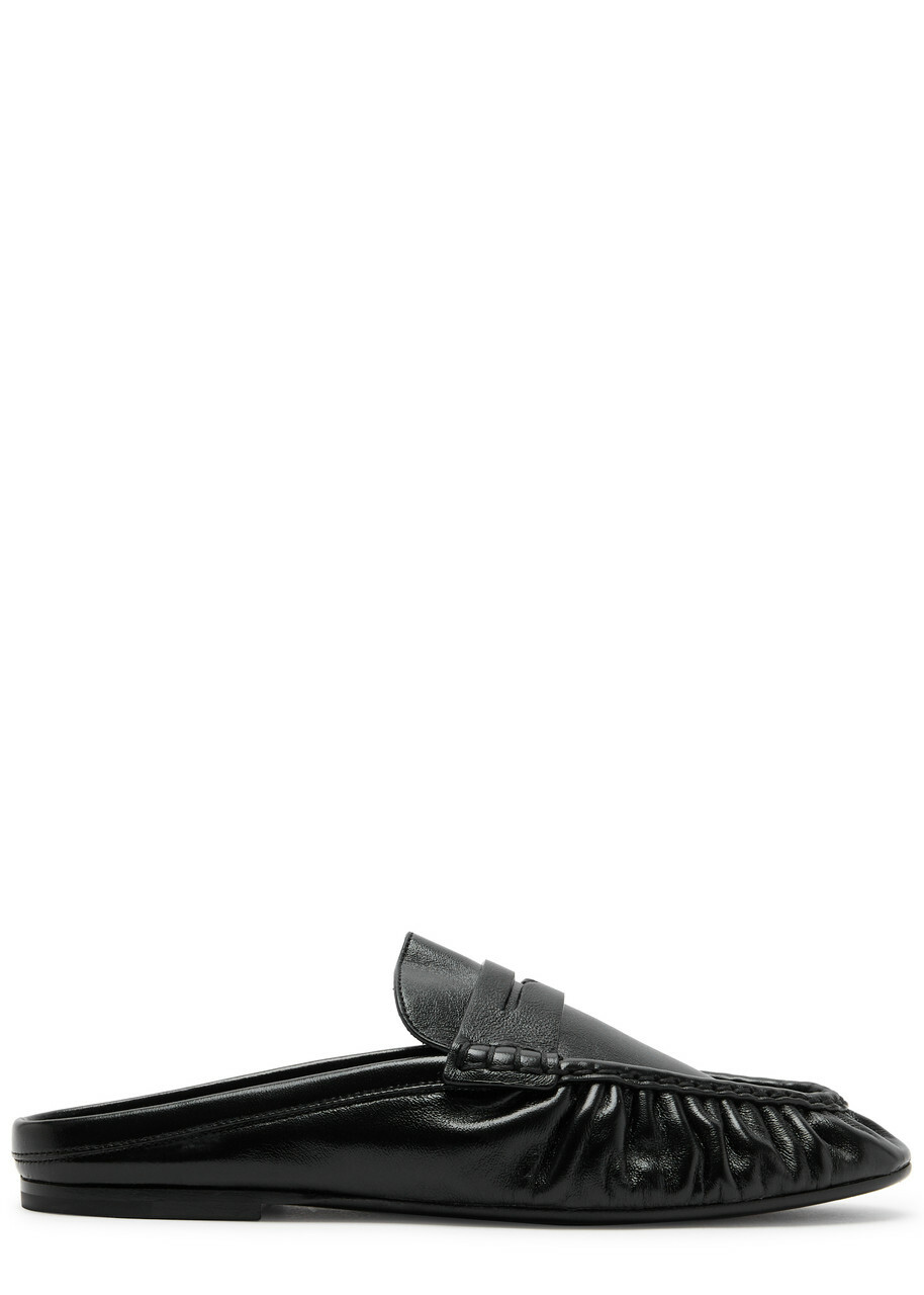 Backless loafer Black Hinvhai Mules for Women Flats Shoes: Comfortable Slip On  main image 3