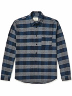 Folk - Button-Down Collar Checked Cotton Shirt - Blue