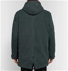 Lanvin - Appliquéd Cotton-Twill Hooded Parka with Detachable Faux Shearling Lining - Men - Emerald