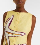 Cala de la Cruz Rhoda printed linen minidress