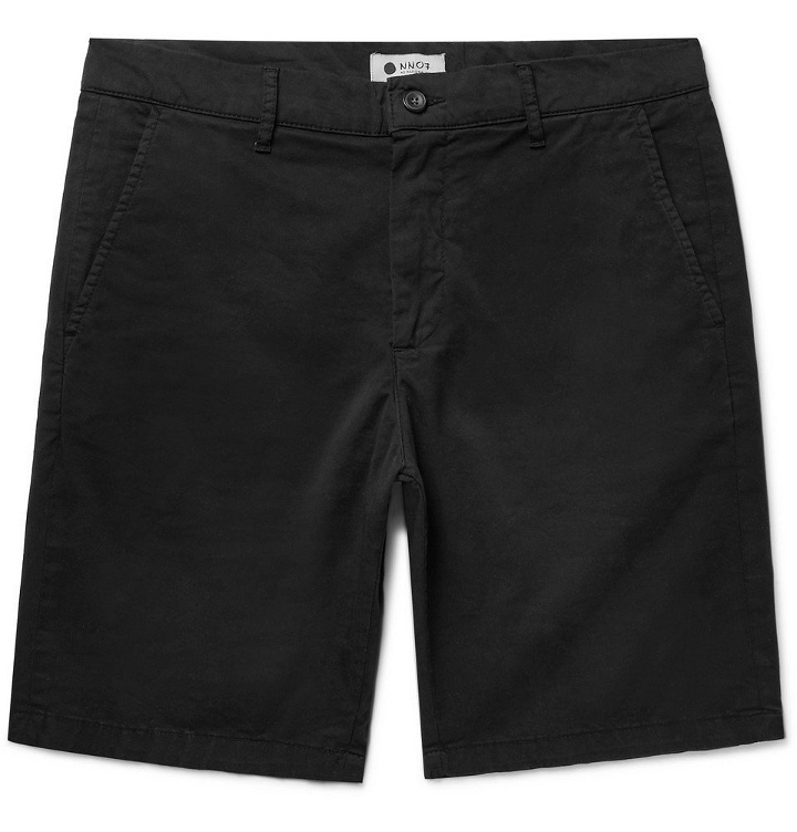 Photo: NN07 - Crown Garment-Dyed Stretch-Cotton Twill Shorts - Men - Black