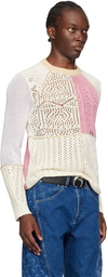 Marine Serre Beige & Pink Regenerated Sweater