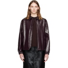Courrèges Burgundy Vinyl Bomber Jacket